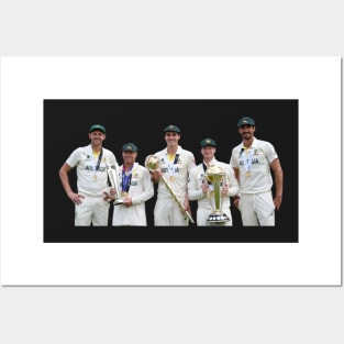 Australian cricketer with trophy Posters and Art